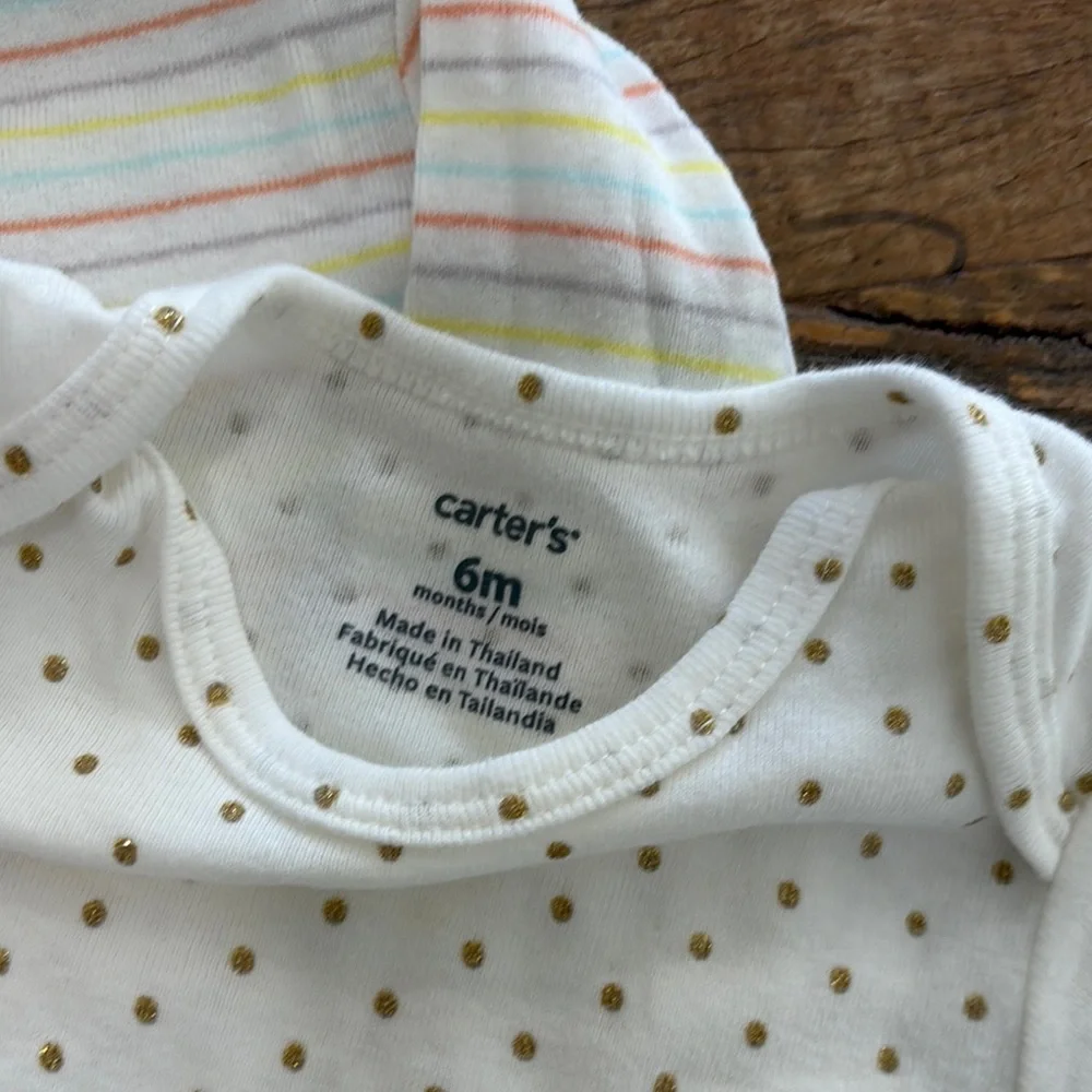 Carter's White and Cream Soft Cotton Bodysuits - Picture 2 of 2